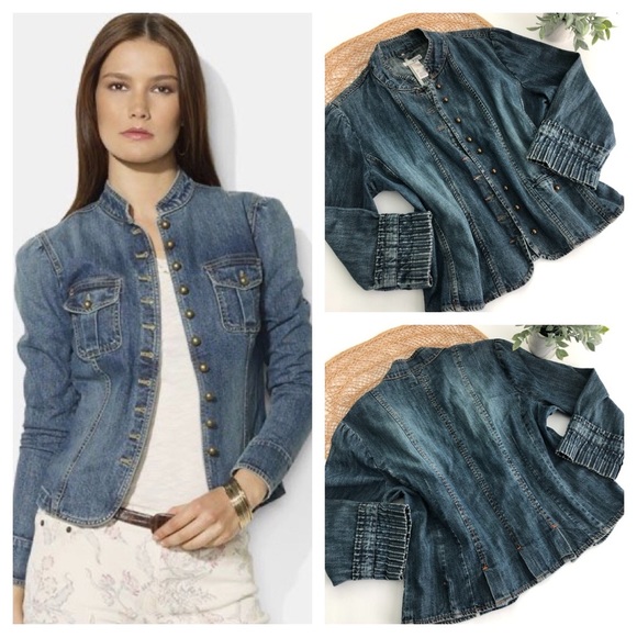 stand collar denim jacket
